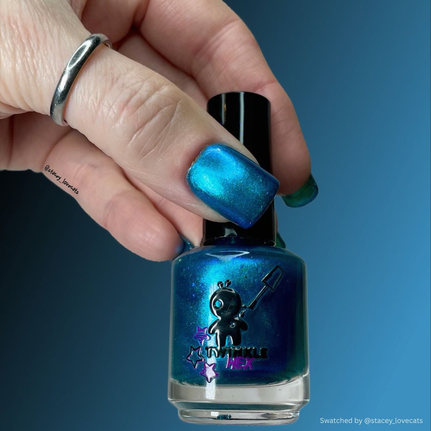 Bipolar Mermaid nail polish by Twinkle & Hex Polish – bold handmade indie nail polish with flakes shimmer
