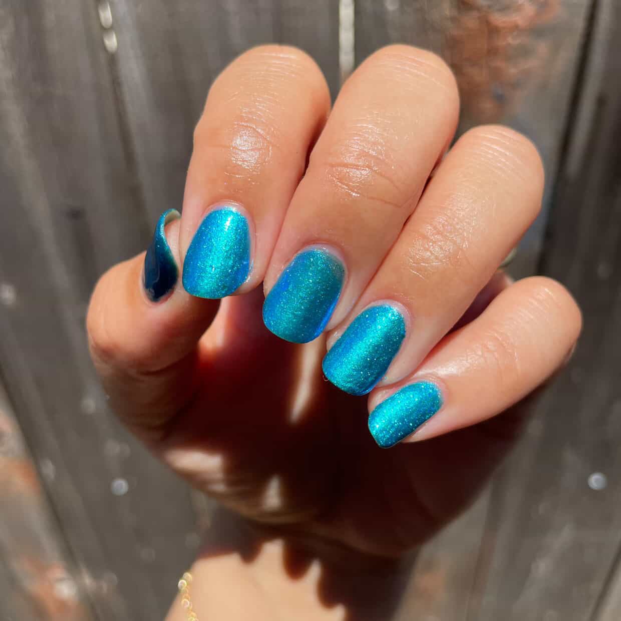 Bipolar Mermaid nail polish by Twinkle & Hex Polish – bold handmade indie nail polish with flakes shimmer