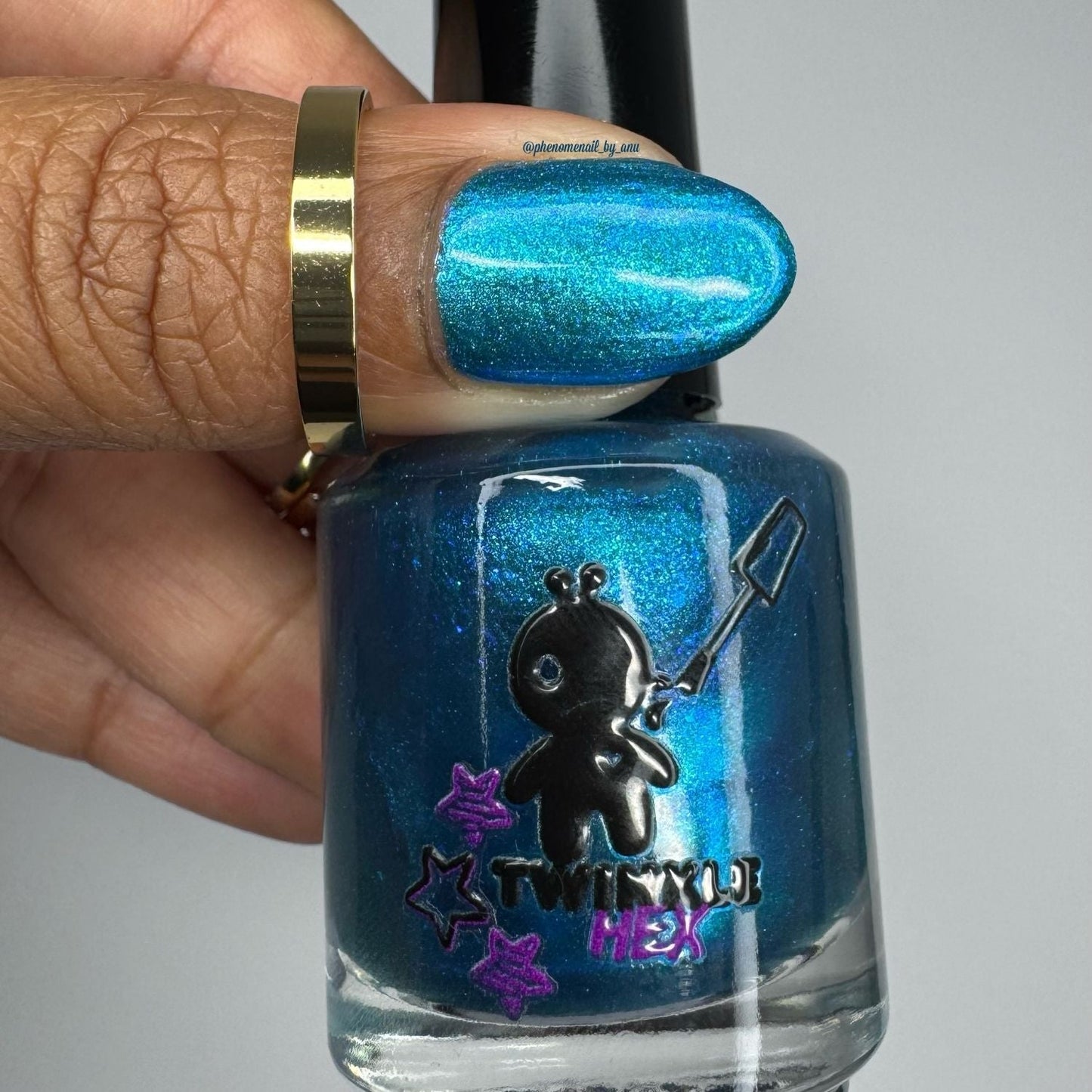 Bipolar Mermaid nail polish by Twinkle & Hex Polish – bold handmade indie nail polish with flakes shimmer