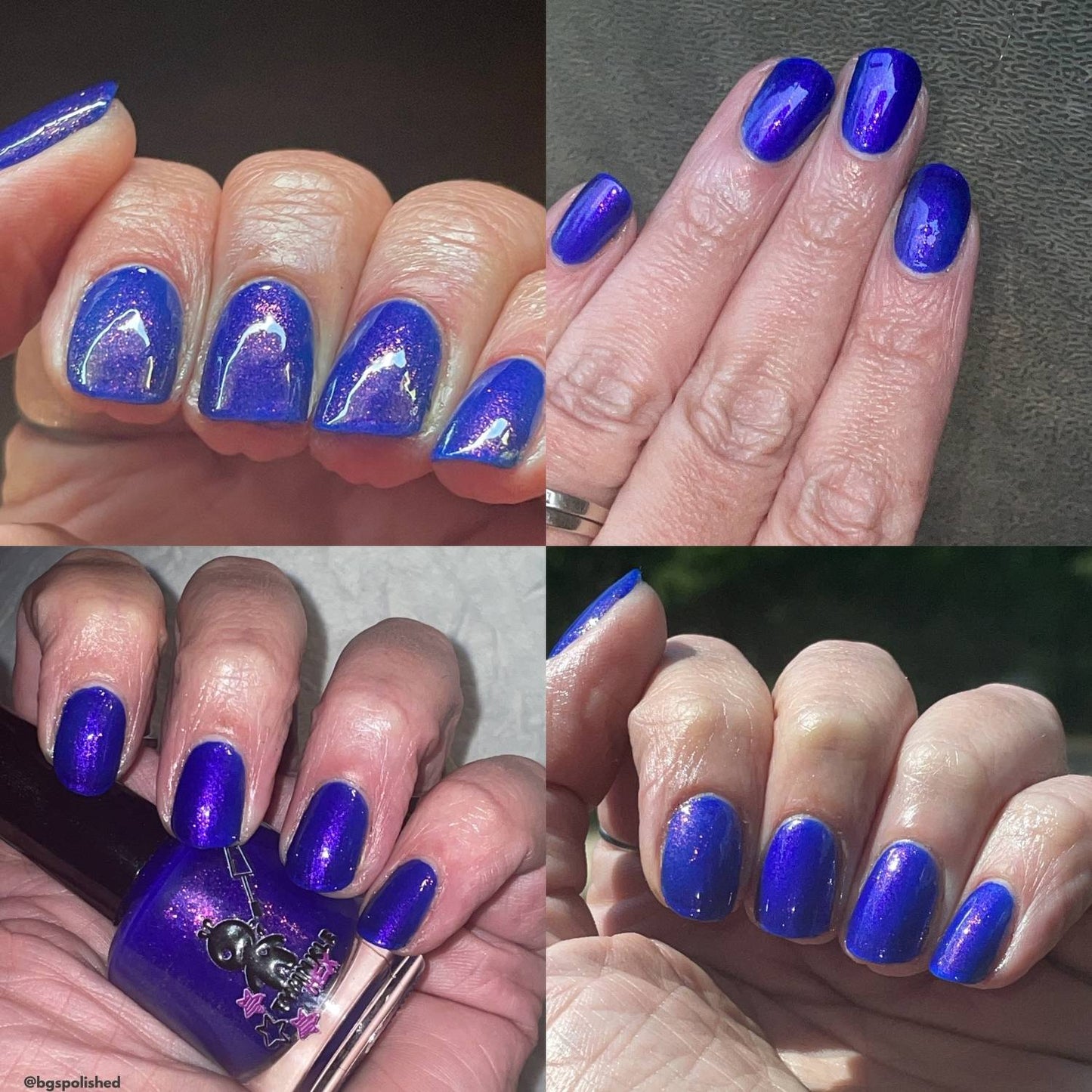 Blue Blazes nail polish by Twinkle & Hex Polish – bold handmade indie nail polish with flakes shimmer