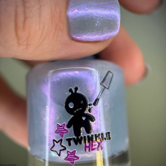 Comet Off Course nail polish by Twinkle & Hex Polish – bold handmade indie nail polish with flakes shimmer