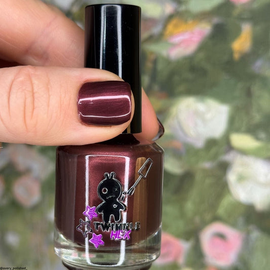 Cupid's Bad Aim nail polish by Twinkle & Hex Polish – bold handmade indie nail polish with flakes shimmer