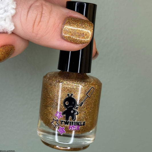 Dasher's Speeding Ticket nail polish by Twinkle & Hex Polish – bold handmade indie nail polish with flakes shimmer