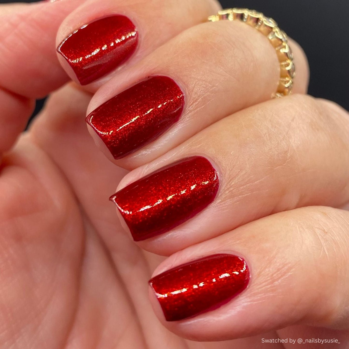 Not His Blood, Probably nail polish by Twinkle & Hex Polish – bold handmade indie nail polish with flakes shimmer