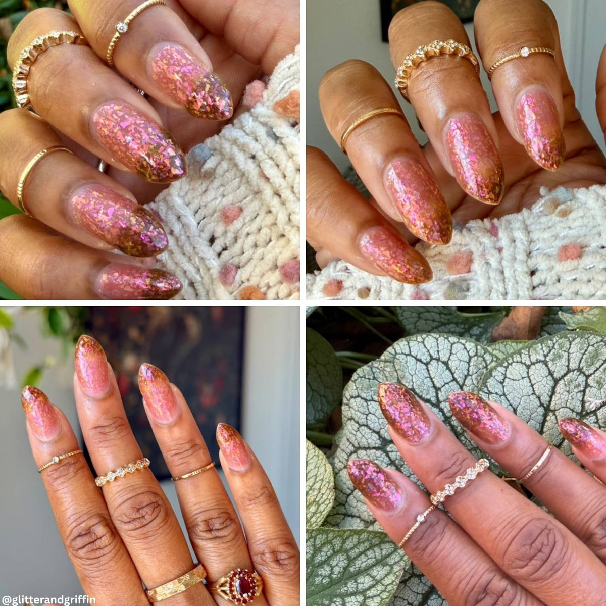 Oh My Gourd nail polish by Twinkle & Hex Polish – bold handmade indie nail polish with flakes shimmer
