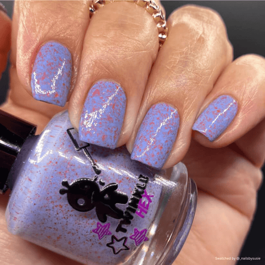 Said It Nicely the First Time nail polish by Twinkle & Hex Polish – bold handmade indie nail polish with flakes shimmer