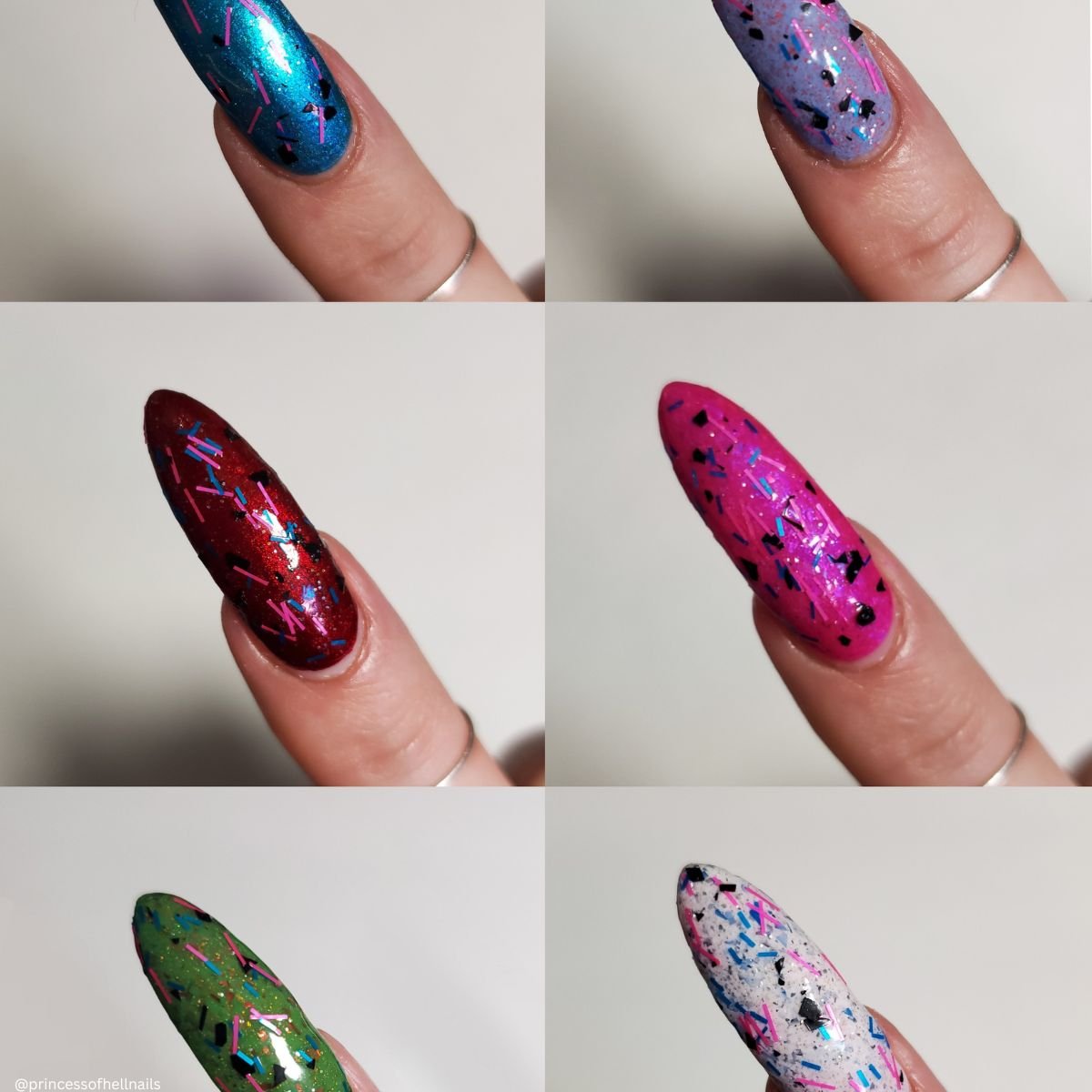 What I Should Have Said nail polish by Twinkle & Hex Polish – bold handmade indie nail polish with flakes shimmer