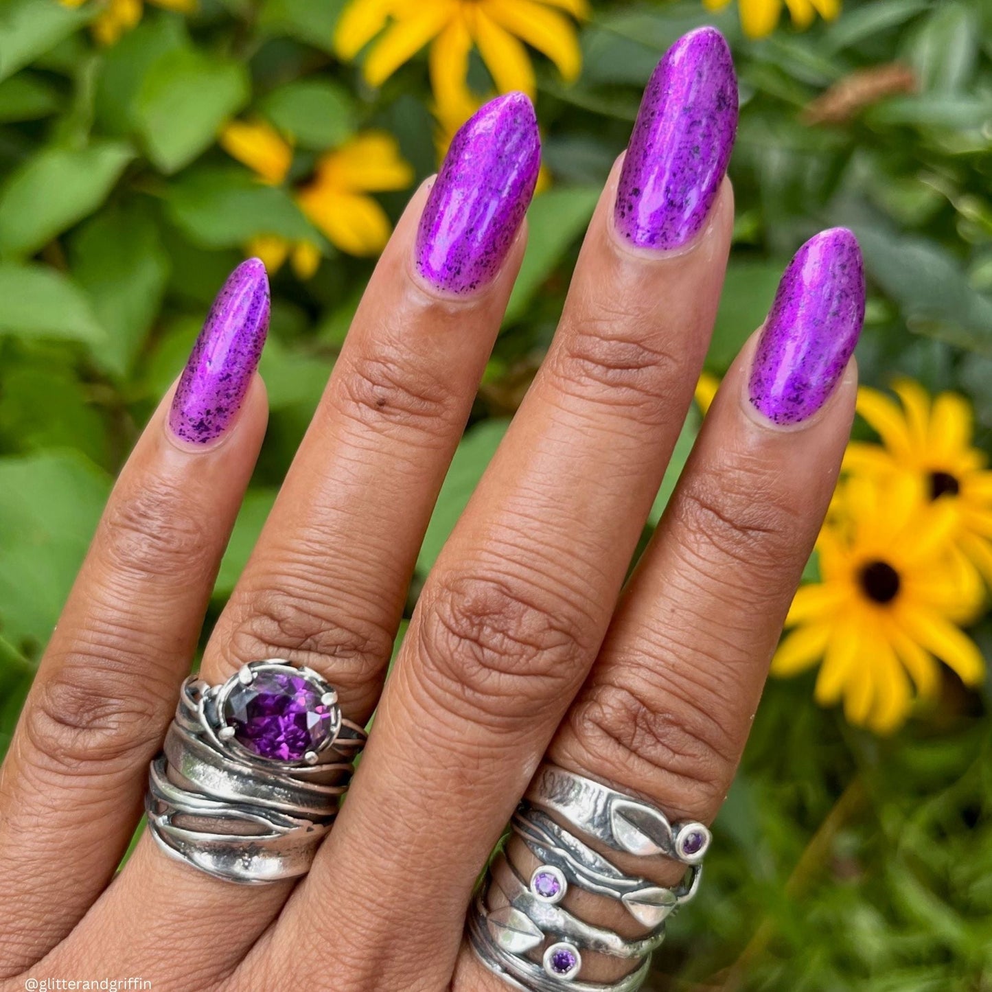 Whatever nail polish by Twinkle & Hex Polish – bold handmade indie nail polish with flakes shimmer