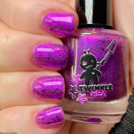 Whatever nail polish by Twinkle & Hex Polish – bold handmade indie nail polish with flakes shimmer