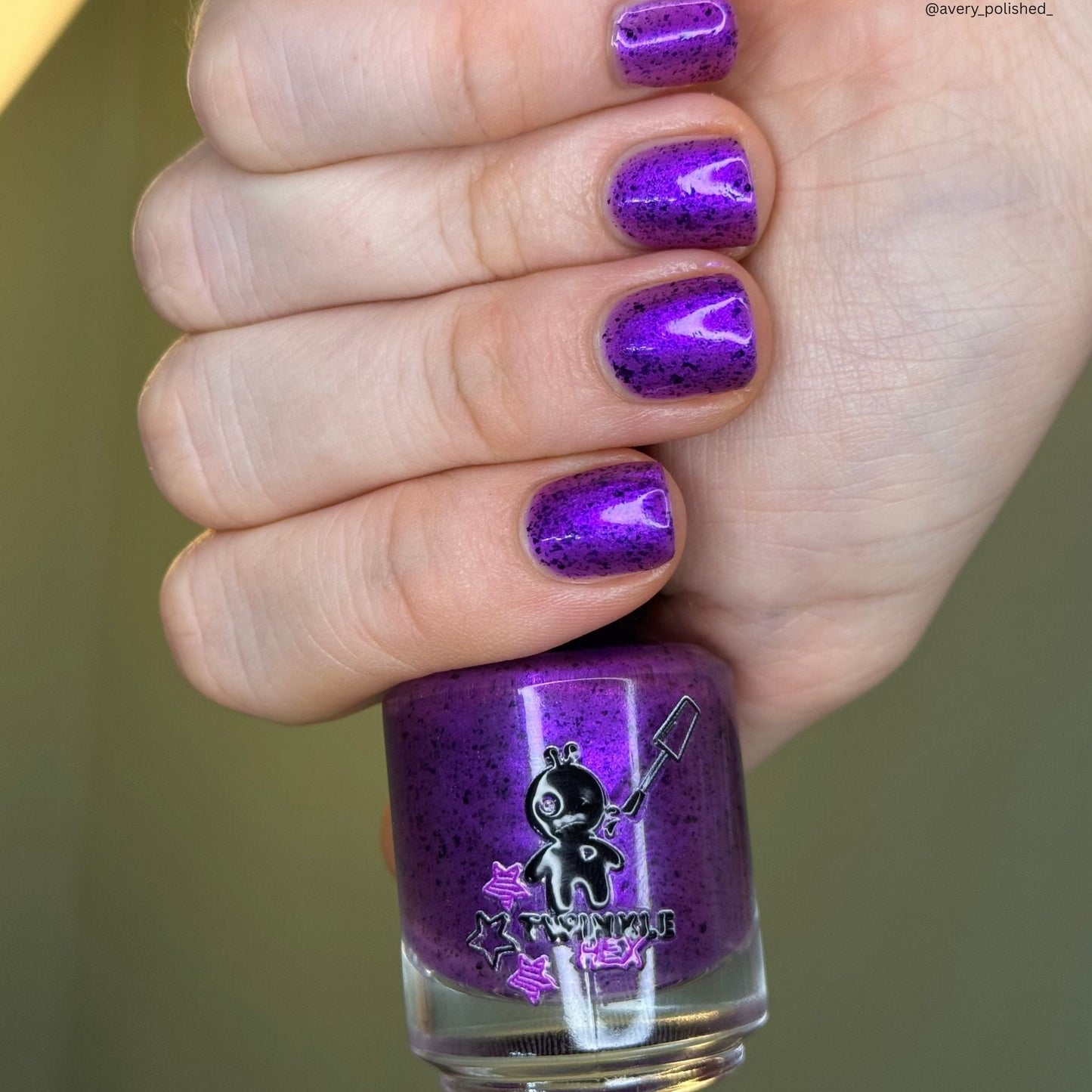 Whatever nail polish by Twinkle & Hex Polish – bold handmade indie nail polish with flakes shimmer