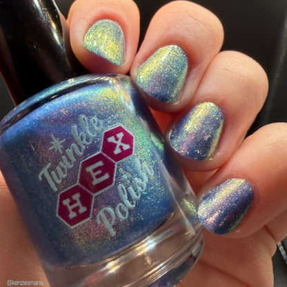 3 AM Zoomies- Team Cat nail polish by Twinkle Hex Polish – bold handmade indie nail polish with flakes shimmer