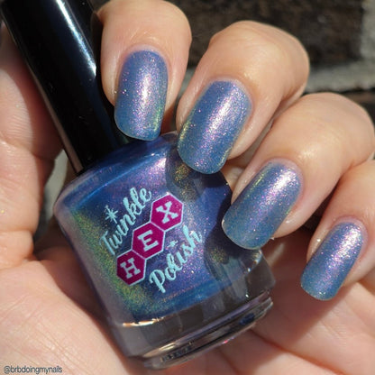 3 AM Zoomies- Team Cat nail polish by Twinkle Hex Polish – bold handmade indie nail polish with flakes shimmer
