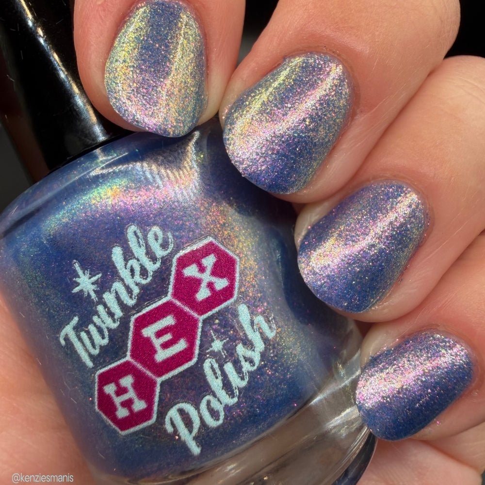 3 AM Zoomies- Team Cat nail polish by Twinkle Hex Polish – bold handmade indie nail polish with flakes shimmer