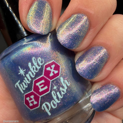 3 AM Zoomies- Team Cat nail polish by Twinkle Hex Polish – bold handmade indie nail polish with flakes shimmer