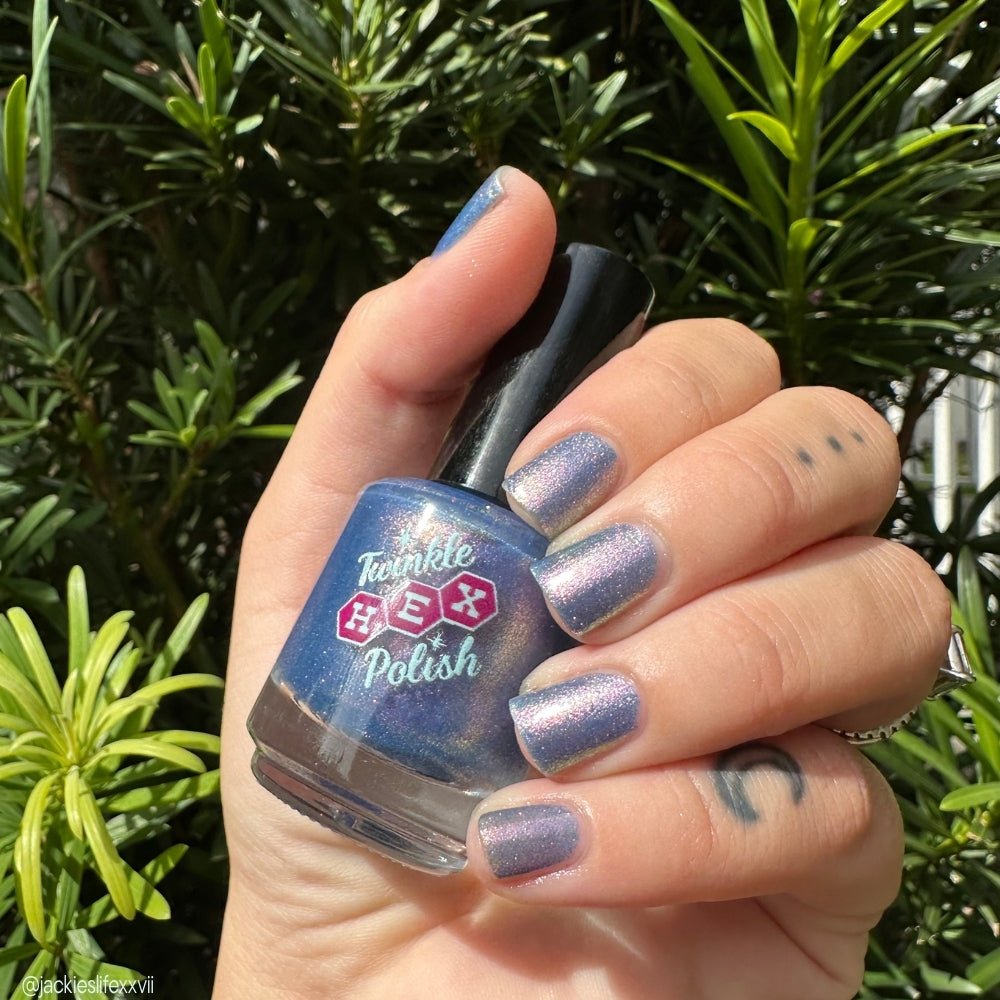 3 AM Zoomies- Team Cat nail polish by Twinkle Hex Polish – bold handmade indie nail polish with flakes shimmer