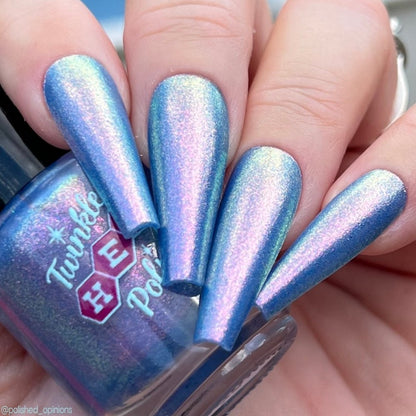 3 AM Zoomies- Team Cat nail polish by Twinkle Hex Polish – bold handmade indie nail polish with flakes shimmer