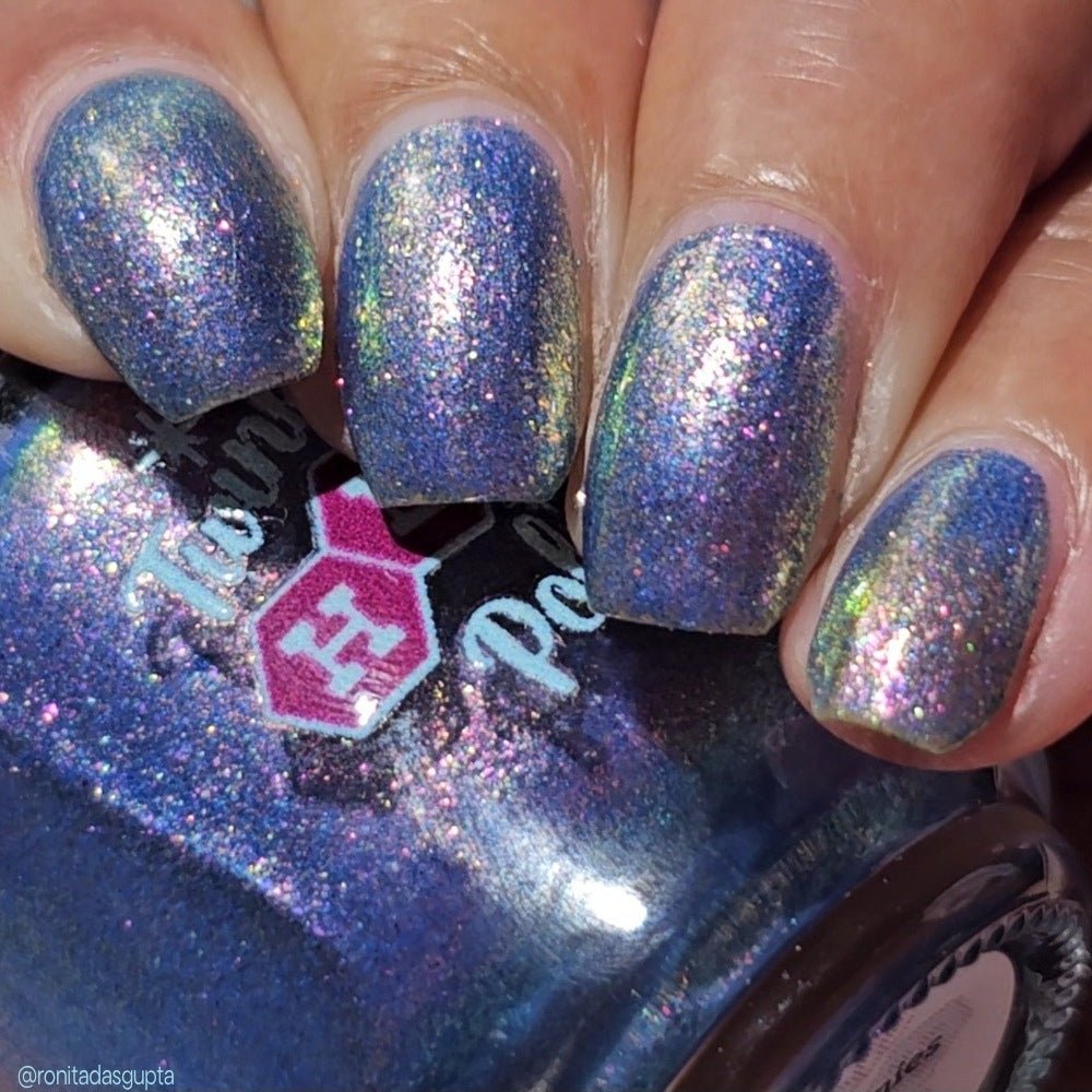 3 AM Zoomies- Team Cat nail polish by Twinkle Hex Polish – bold handmade indie nail polish with flakes shimmer