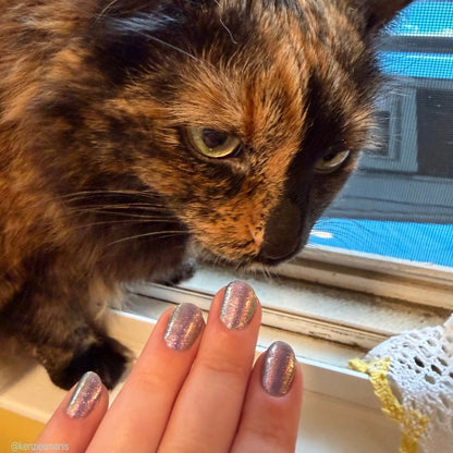 3 AM Zoomies- Team Cat nail polish by Twinkle Hex Polish – bold handmade indie nail polish with flakes shimmer
