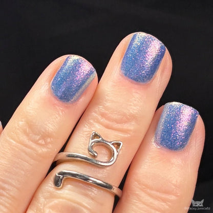 3 AM Zoomies- Team Cat nail polish by Twinkle Hex Polish – bold handmade indie nail polish with flakes shimmer
