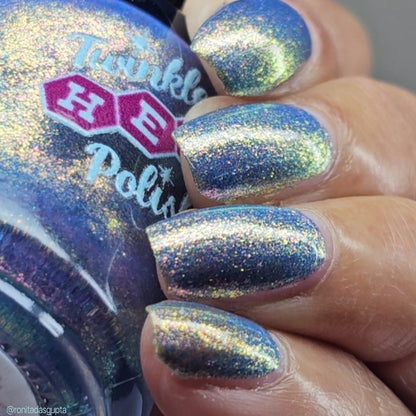 3 AM Zoomies- Team Cat nail polish by Twinkle Hex Polish – bold handmade indie nail polish with flakes shimmer