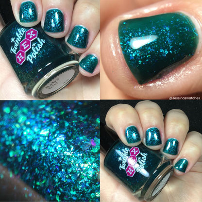 Baby Girl nail polish by Twinkle Hex Polish – bold handmade indie nail polish with flakes shimmer