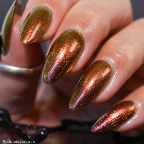 Beast of Busco nail polish by Twinkle Hex Polish – bold handmade indie nail polish with flakes shimmer