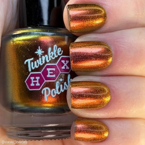Beast of Busco nail polish by Twinkle Hex Polish – bold handmade indie nail polish with flakes shimmer