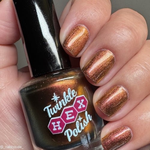 Beast of Busco nail polish by Twinkle Hex Polish – bold handmade indie nail polish with flakes shimmer