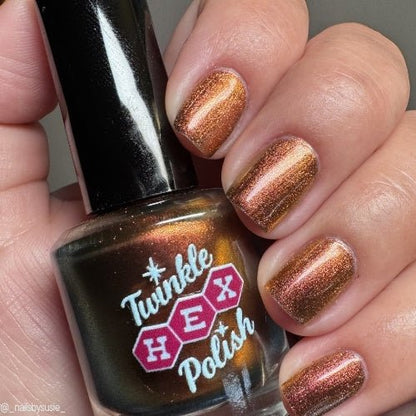 Beast of Busco nail polish by Twinkle Hex Polish – bold handmade indie nail polish with flakes shimmer