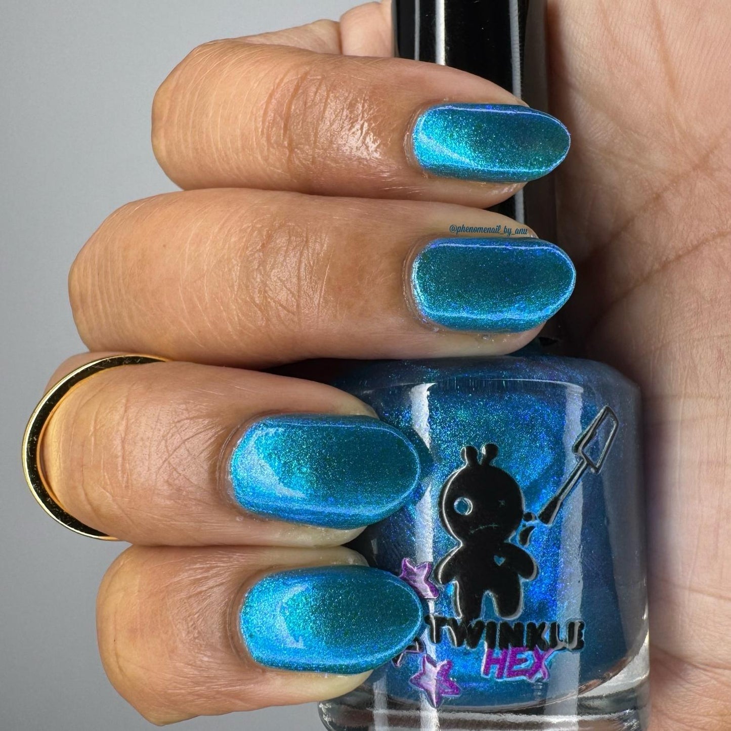 Bipolar Mermaid nail polish by Twinkle & Hex Polish – bold handmade indie nail polish with flakes shimmer