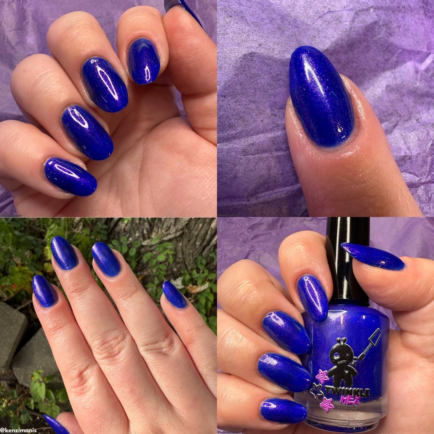 Blue Blazes nail polish by Twinkle & Hex Polish – bold handmade indie nail polish with flakes shimmer