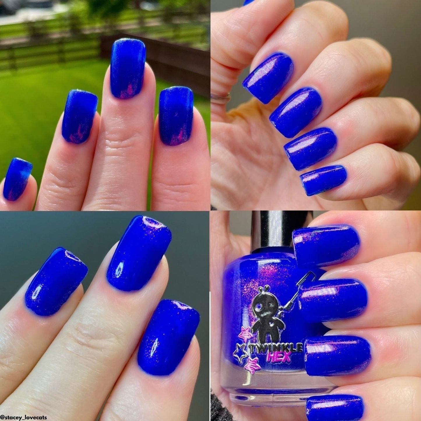 Blue Blazes nail polish by Twinkle & Hex Polish – bold handmade indie nail polish with flakes shimmer