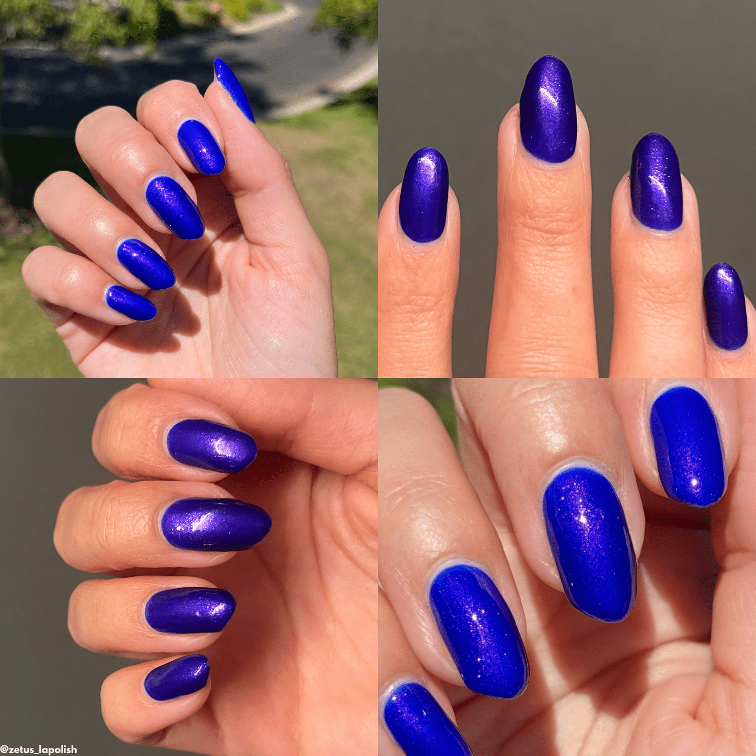 Blue Blazes nail polish by Twinkle & Hex Polish – bold handmade indie nail polish with flakes shimmer