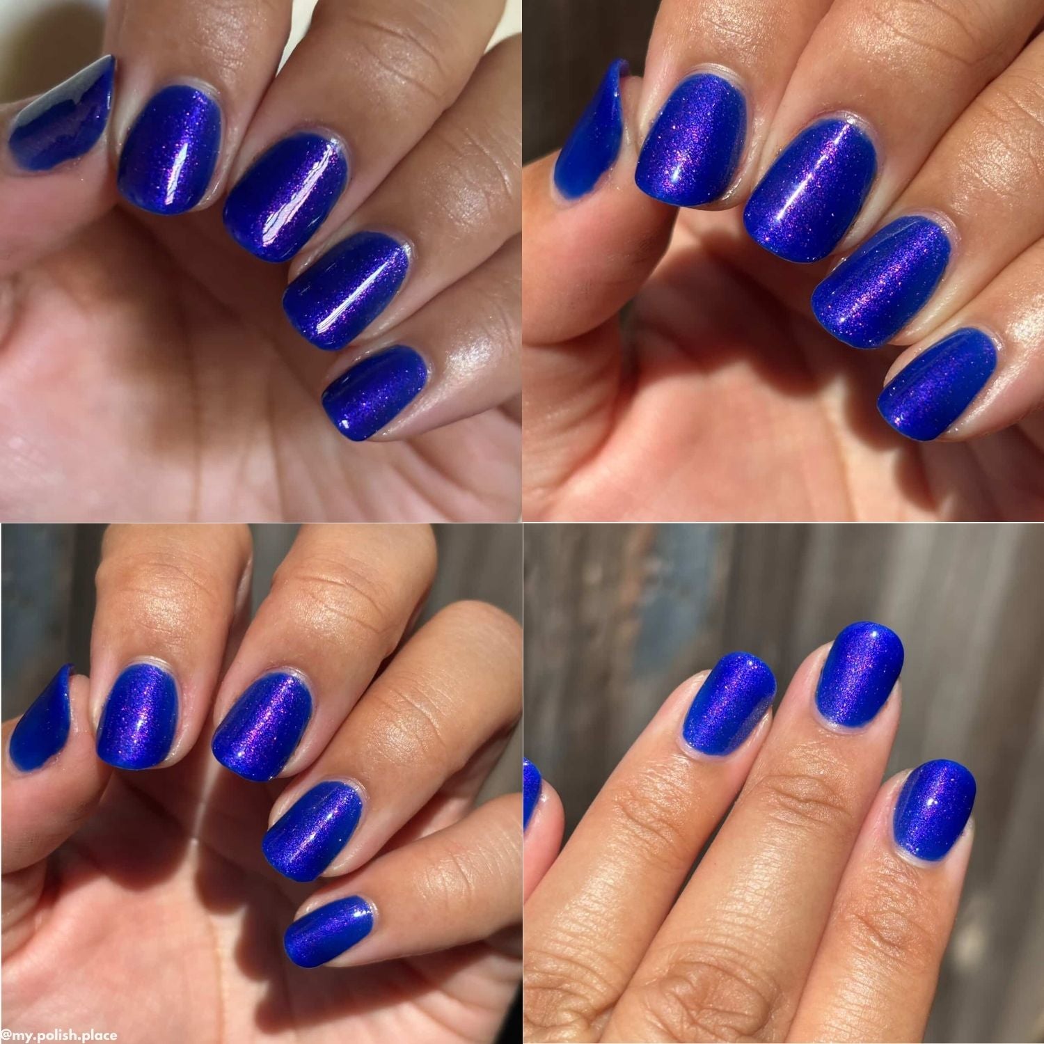Blue Blazes nail polish by Twinkle & Hex Polish – bold handmade indie nail polish with flakes shimmer