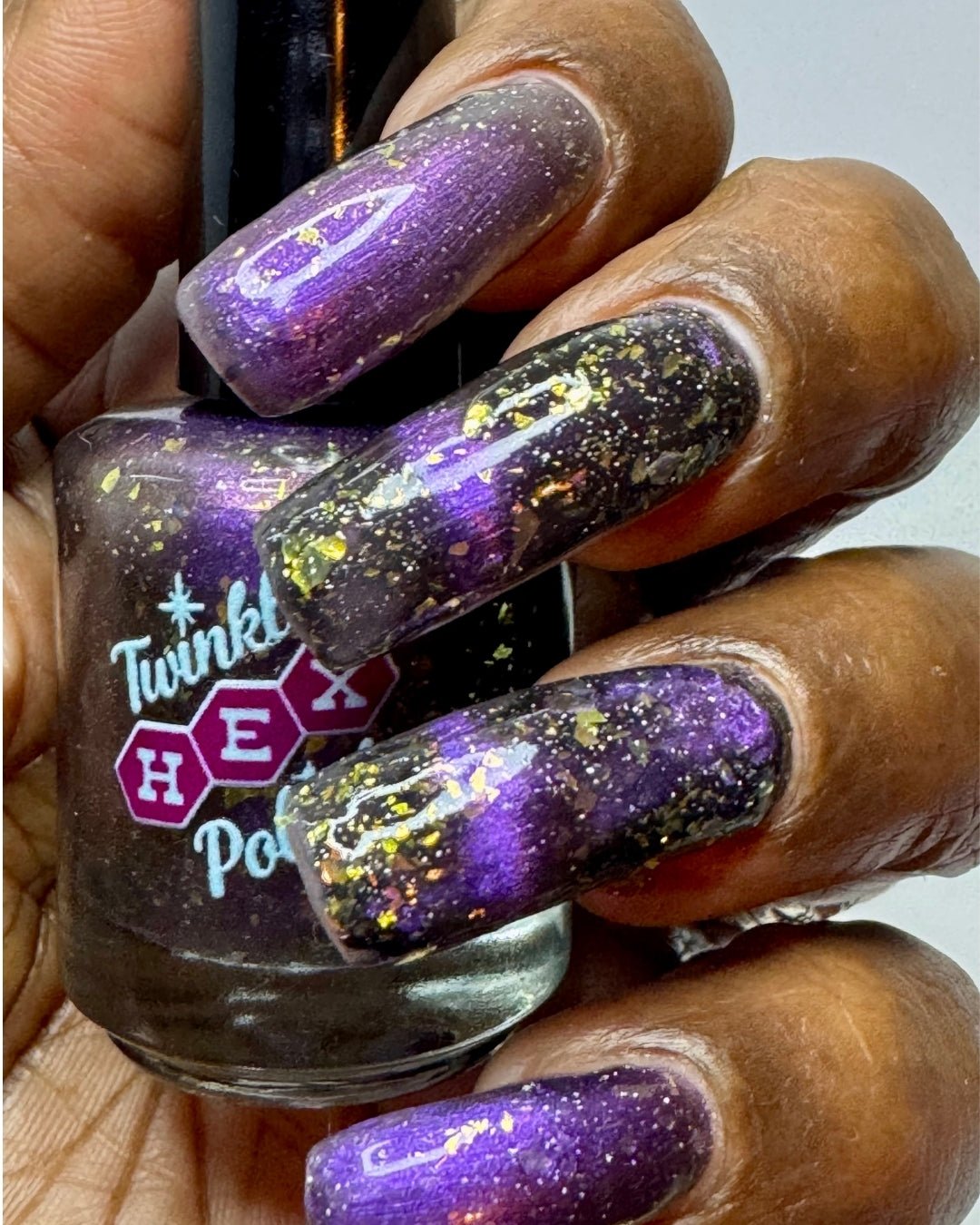 Blur The Lines nail polish by Twinkle Hex Polish – bold handmade indie nail polish with flakes shimmer