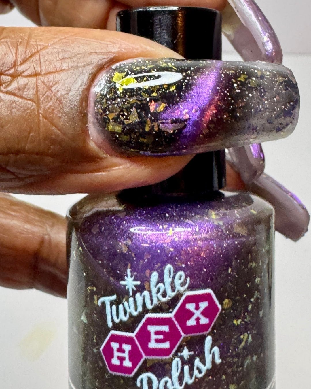 Blur The Lines nail polish by Twinkle Hex Polish – bold handmade indie nail polish with flakes shimmer