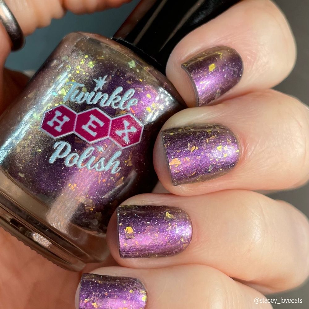 Blur The Lines nail polish by Twinkle Hex Polish – bold handmade indie nail polish with flakes shimmer