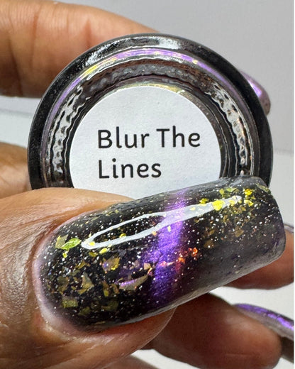 Blur The Lines nail polish by Twinkle Hex Polish – bold handmade indie nail polish with flakes shimmer