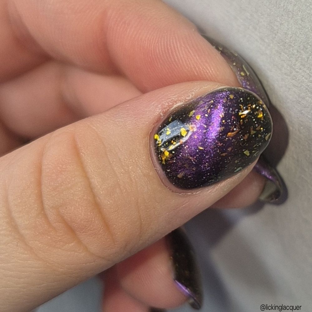 Blur The Lines nail polish by Twinkle Hex Polish – bold handmade indie nail polish with flakes shimmer