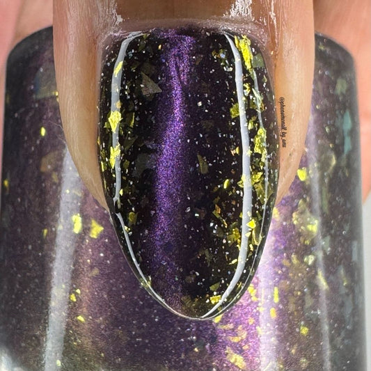 Blur The Lines nail polish by Twinkle Hex Polish – bold handmade indie nail polish with flakes shimmer