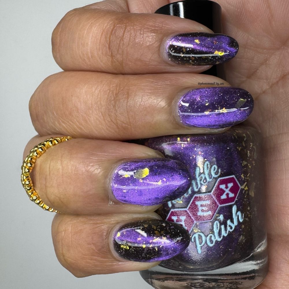 Blur The Lines nail polish by Twinkle Hex Polish – bold handmade indie nail polish with flakes shimmer