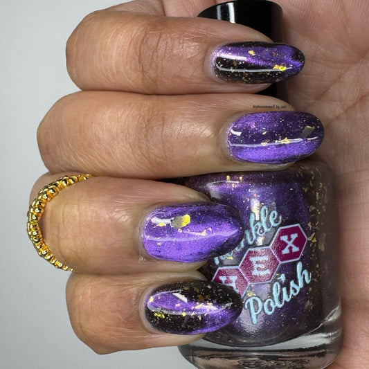 Blur The Lines nail polish by Twinkle Hex Polish – bold handmade indie nail polish with flakes shimmer