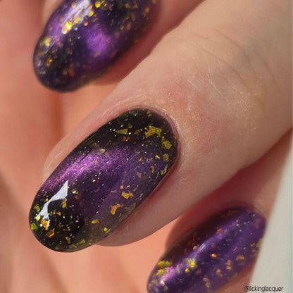 Blur The Lines nail polish by Twinkle Hex Polish – bold handmade indie nail polish with flakes shimmer