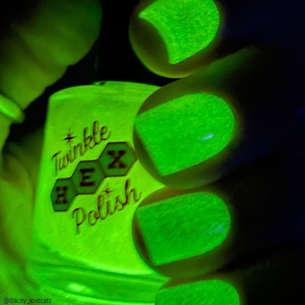 Can't Erase Their Glow nail polish by Twinkle Hex Polish – bold handmade indie nail polish with flakes shimmer
