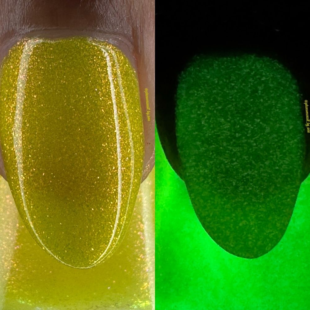 Can't Erase Their Glow nail polish by Twinkle Hex Polish – bold handmade indie nail polish with flakes shimmer