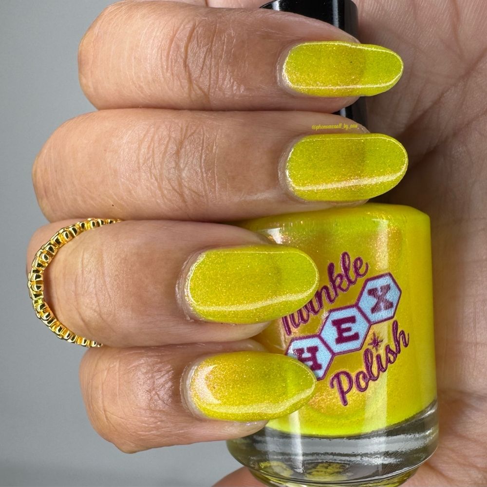 Can't Erase Their Glow nail polish by Twinkle Hex Polish – bold handmade indie nail polish with flakes shimmer