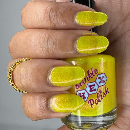 Can't Erase Their Glow nail polish by Twinkle Hex Polish – bold handmade indie nail polish with flakes shimmer