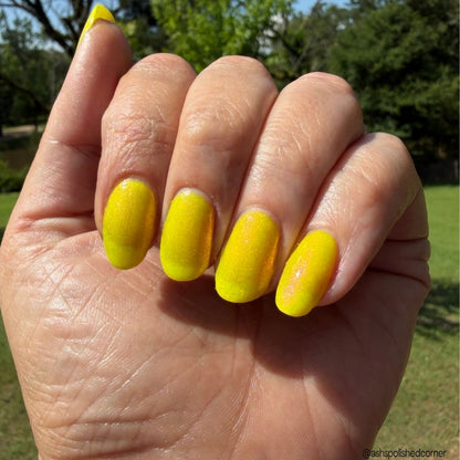 Can't Erase Their Glow nail polish by Twinkle Hex Polish – bold handmade indie nail polish with flakes shimmer