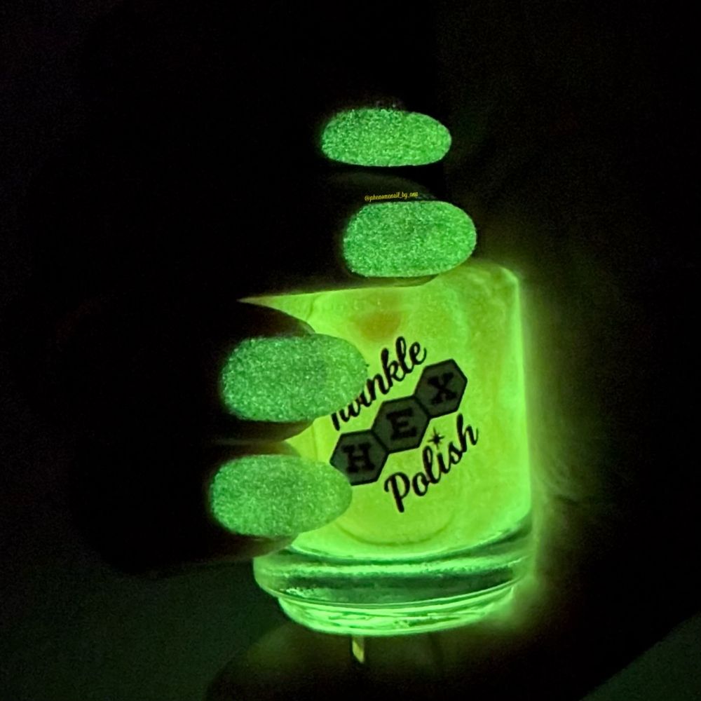 Can't Erase Their Glow nail polish by Twinkle Hex Polish – bold handmade indie nail polish with flakes shimmer