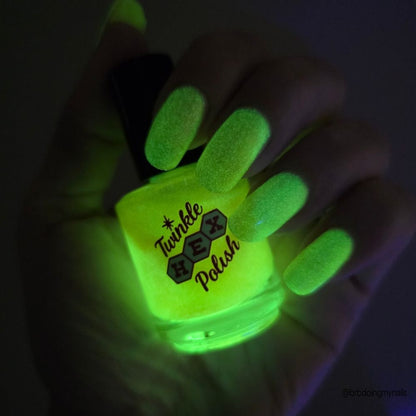 Can't Erase Their Glow nail polish by Twinkle Hex Polish – bold handmade indie nail polish with flakes shimmer